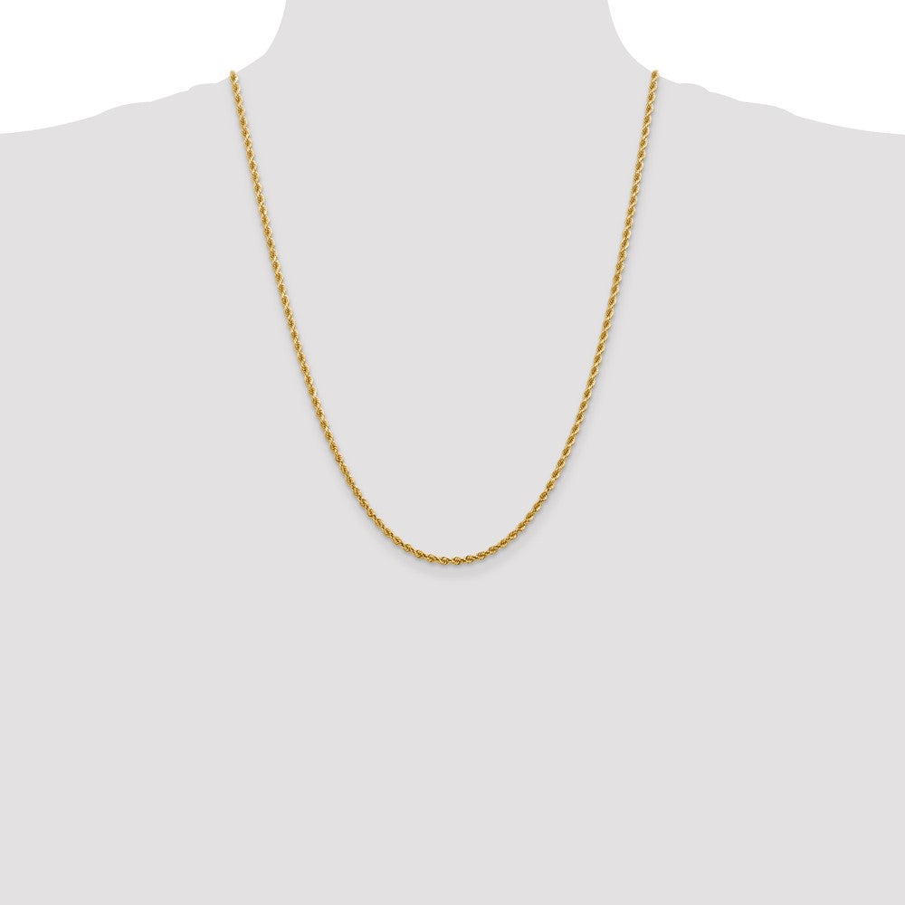 14K White Gold 2.75mm Diamond-Cut Rope Chain