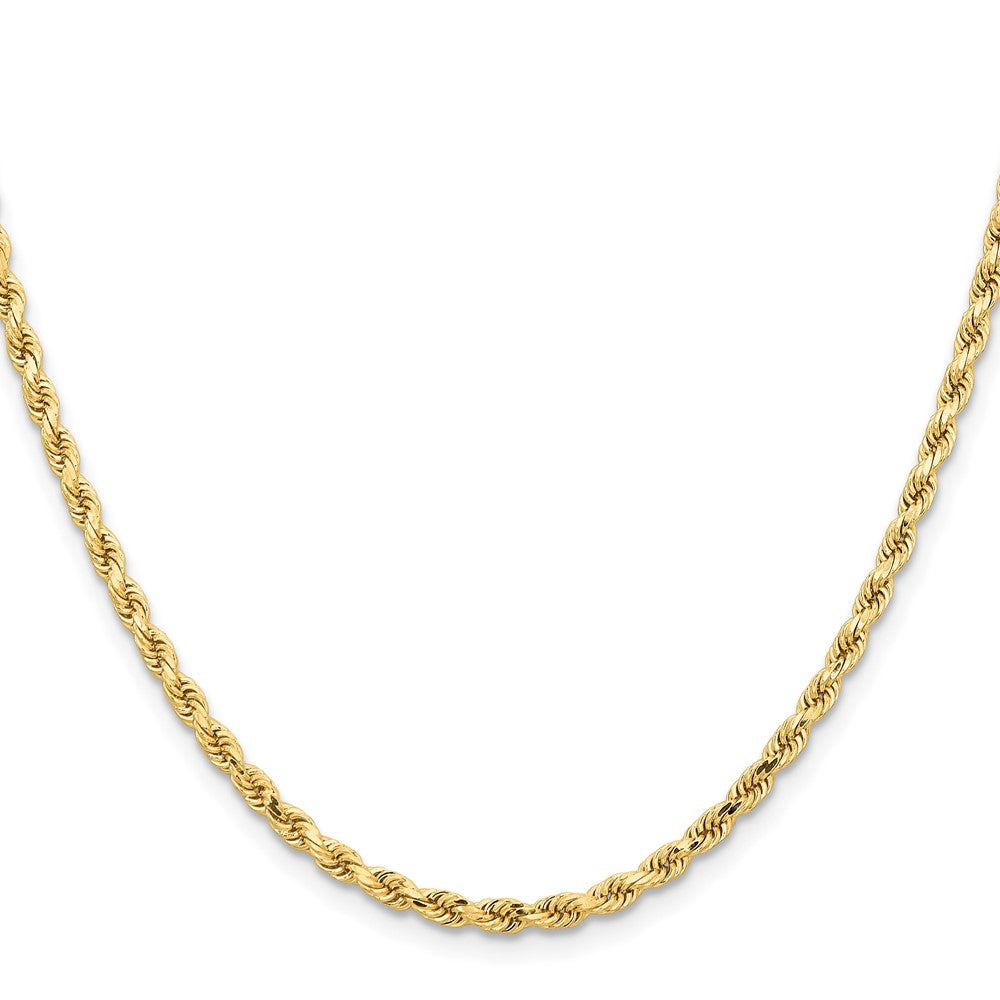 14K White Gold 3.25mm Diamond-Cut Rope Chain