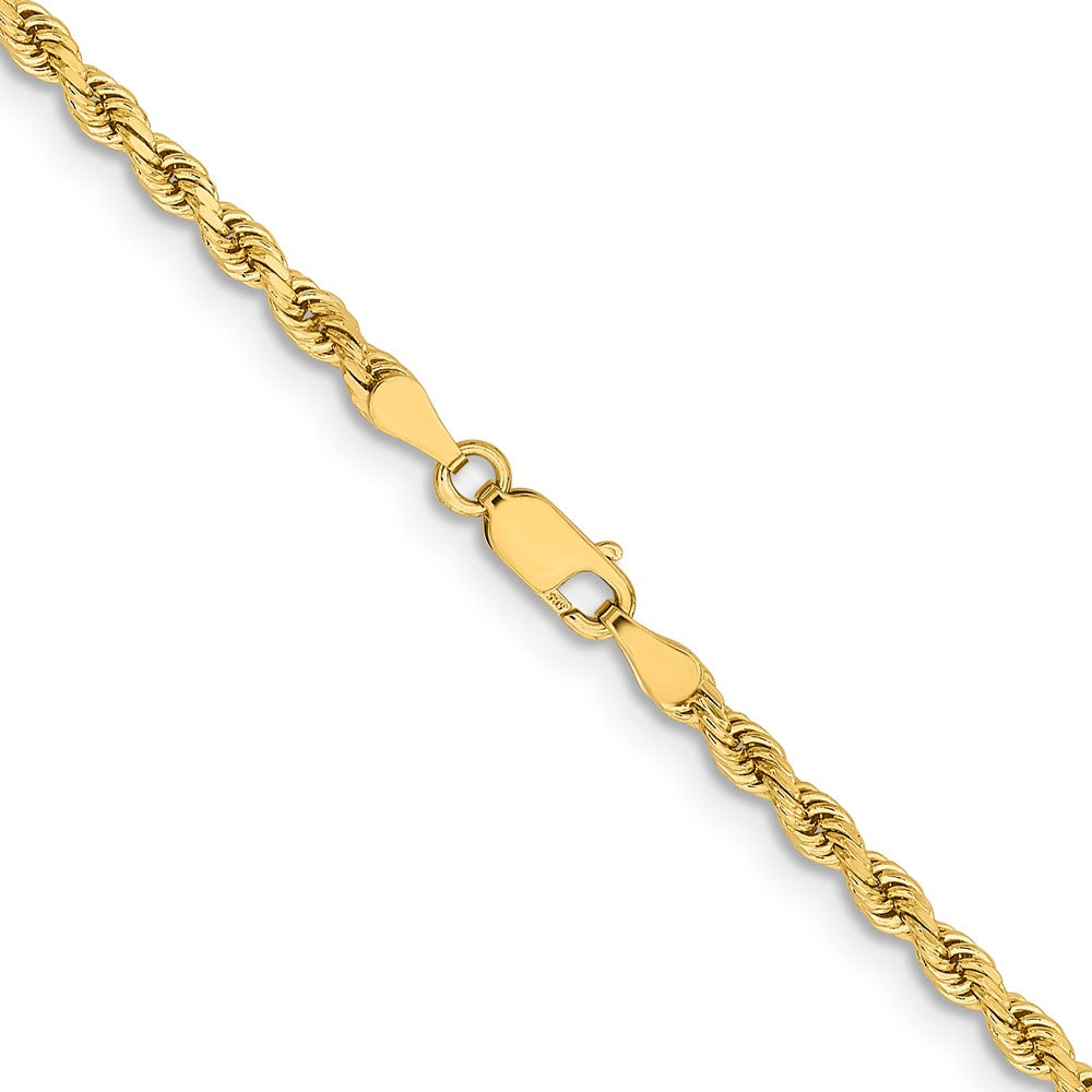 14K White Gold 3.25mm Diamond-Cut Rope Chain