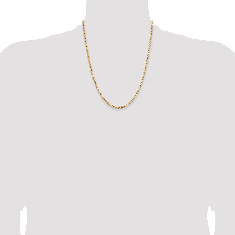 14K White Gold 3.25mm Diamond-Cut Rope Chain