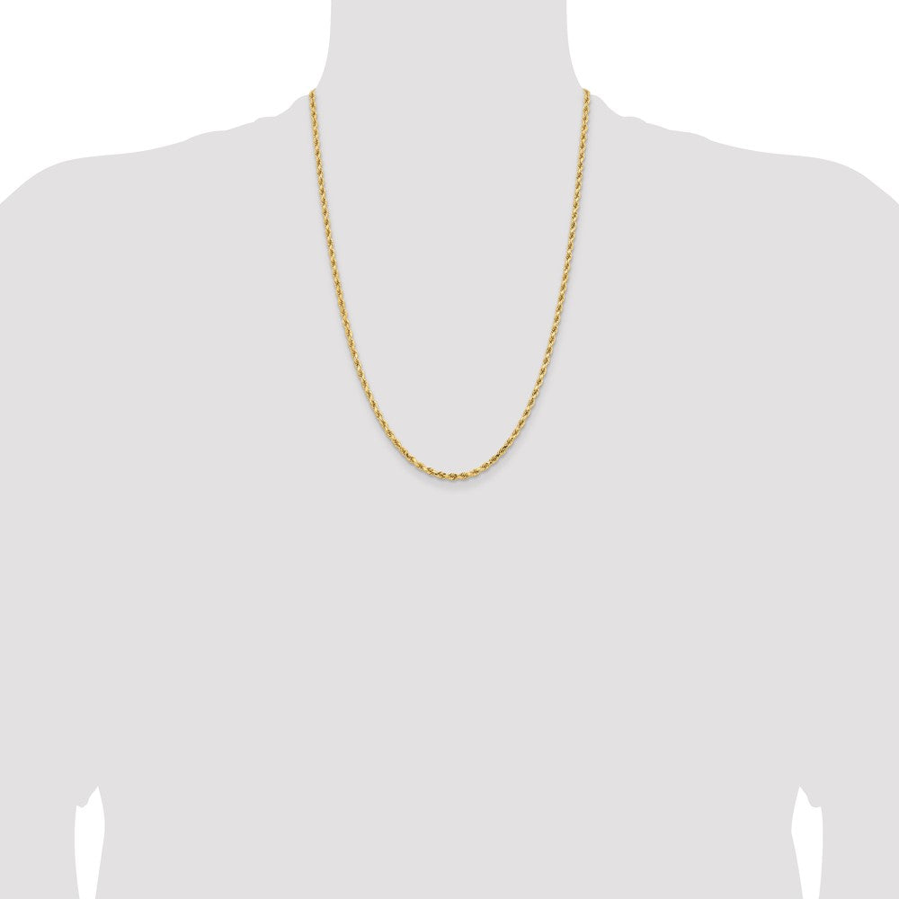 14K White Gold 3.25mm Diamond-Cut Rope Chain