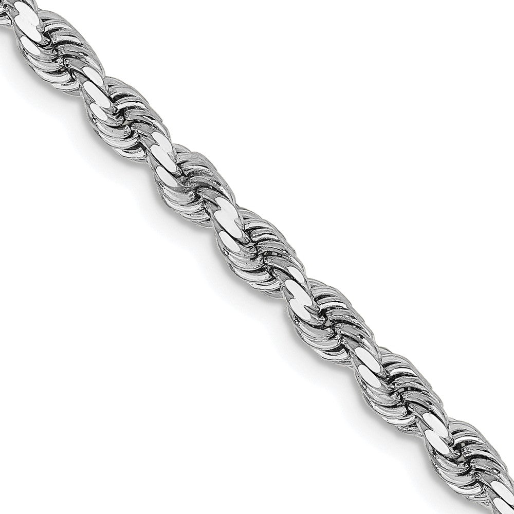 14K White Gold 3.25mm Diamond-Cut Rope Chain