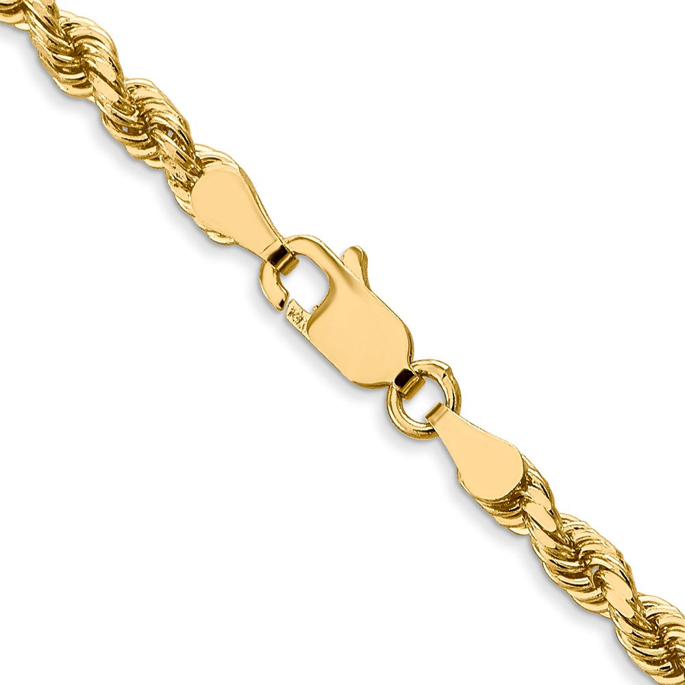 14K White Gold 3.5mm Diamond-Cut Rope Chain
