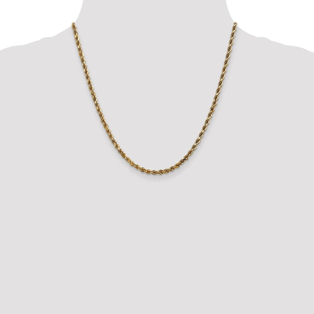 14K White Gold 3.5mm Diamond-Cut Rope Chain