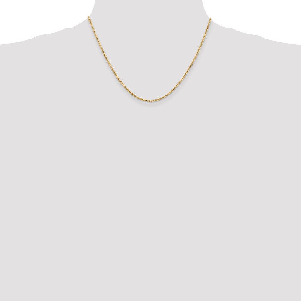 14k 2.00mm Diamond-Cut Lightweight Rope Chain