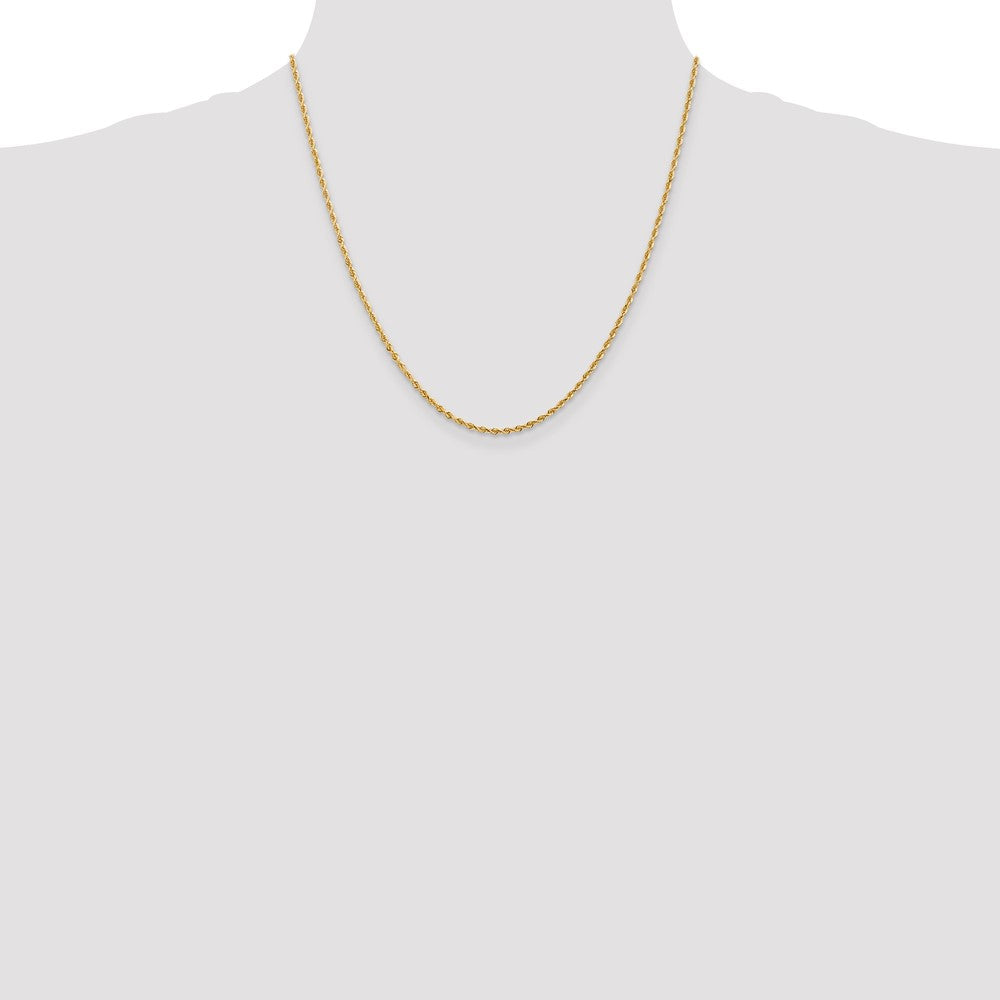 14k 2.00mm Diamond-Cut Lightweight Rope Chain