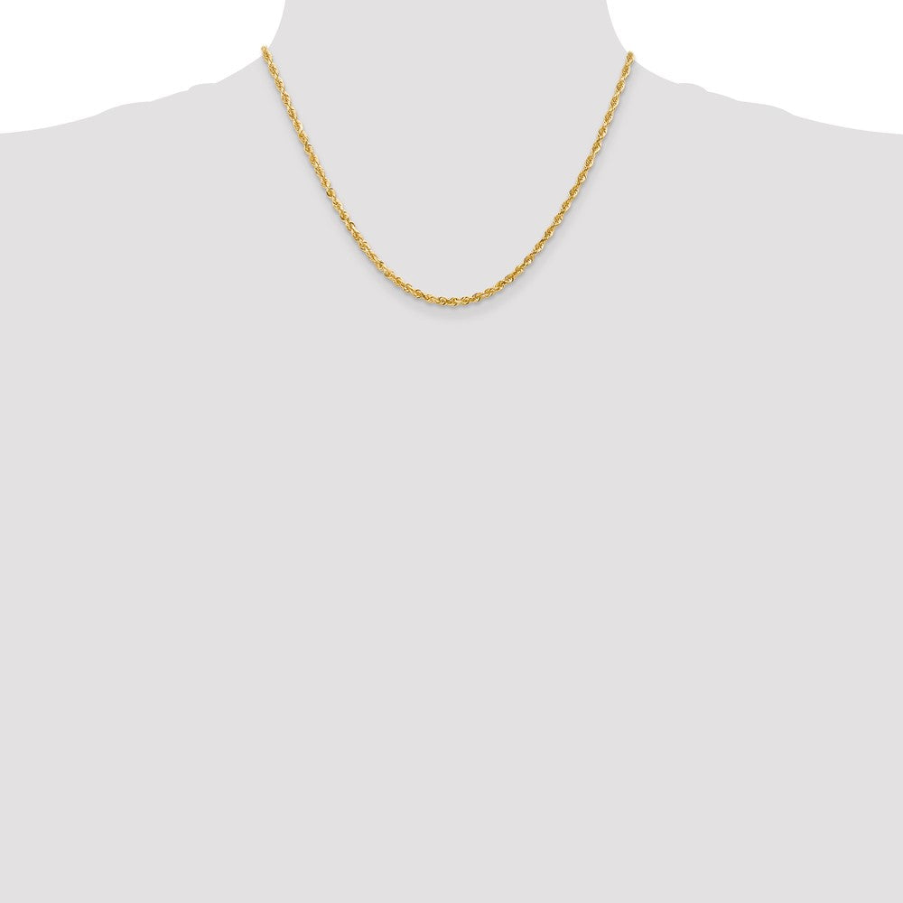 14k 3.0mm Diamond-Cut Lightweight Rope Chain