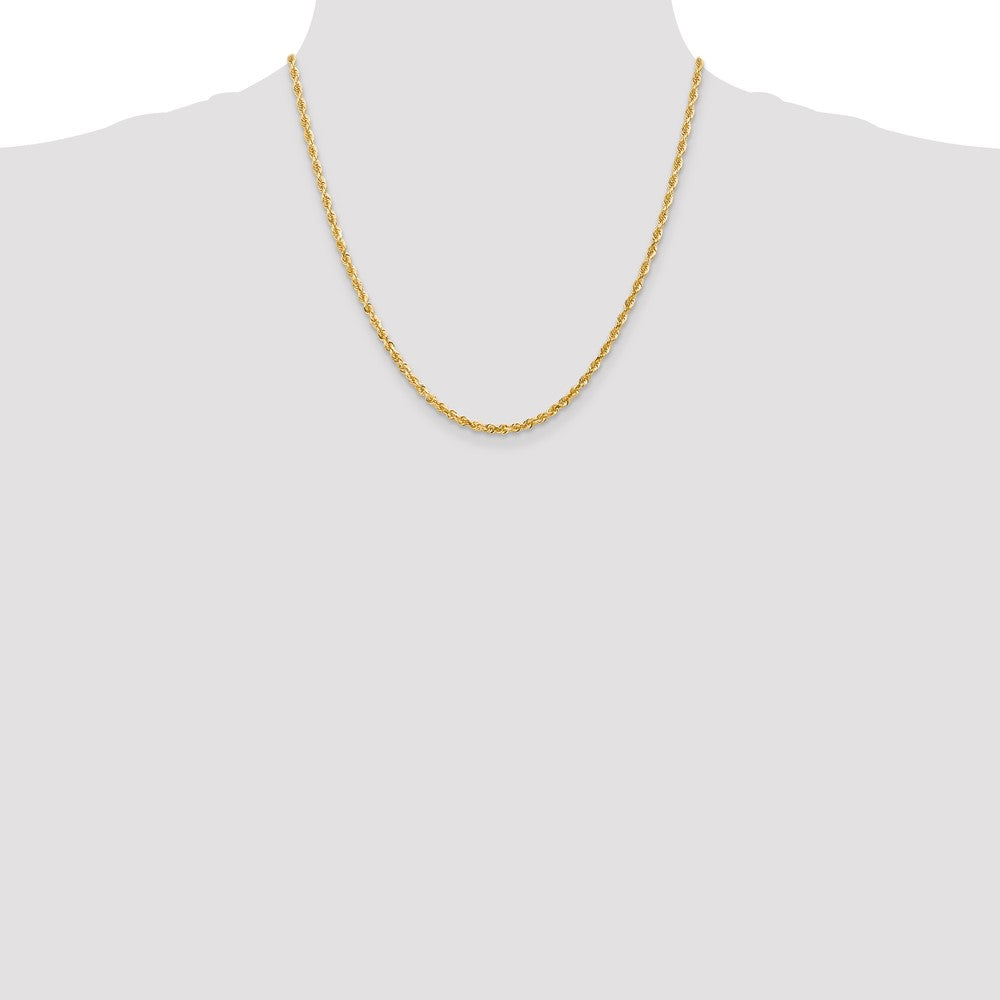 14k 3.0mm Diamond-Cut Lightweight Rope Chain