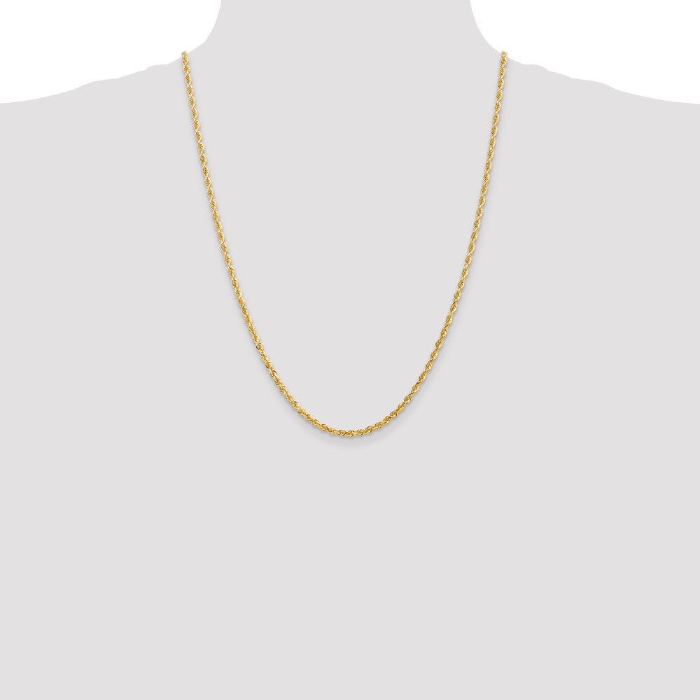 14k 3.0mm Diamond-Cut Lightweight Rope Chain