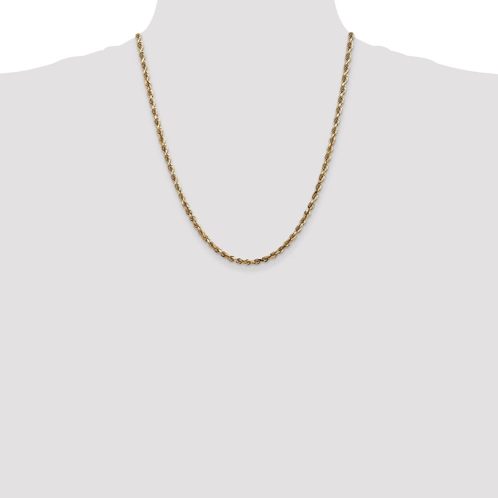 14k 4mm Diamond-Cut Lightweight Rope Chain
