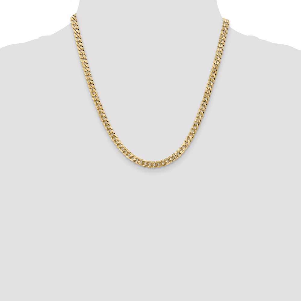 14k White Gold 5.75mm Flat Beveled Curb Chain