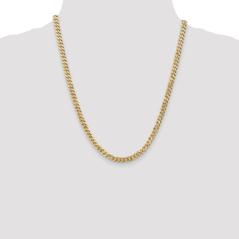 14k White Gold 5.75mm Flat Beveled Curb Chain