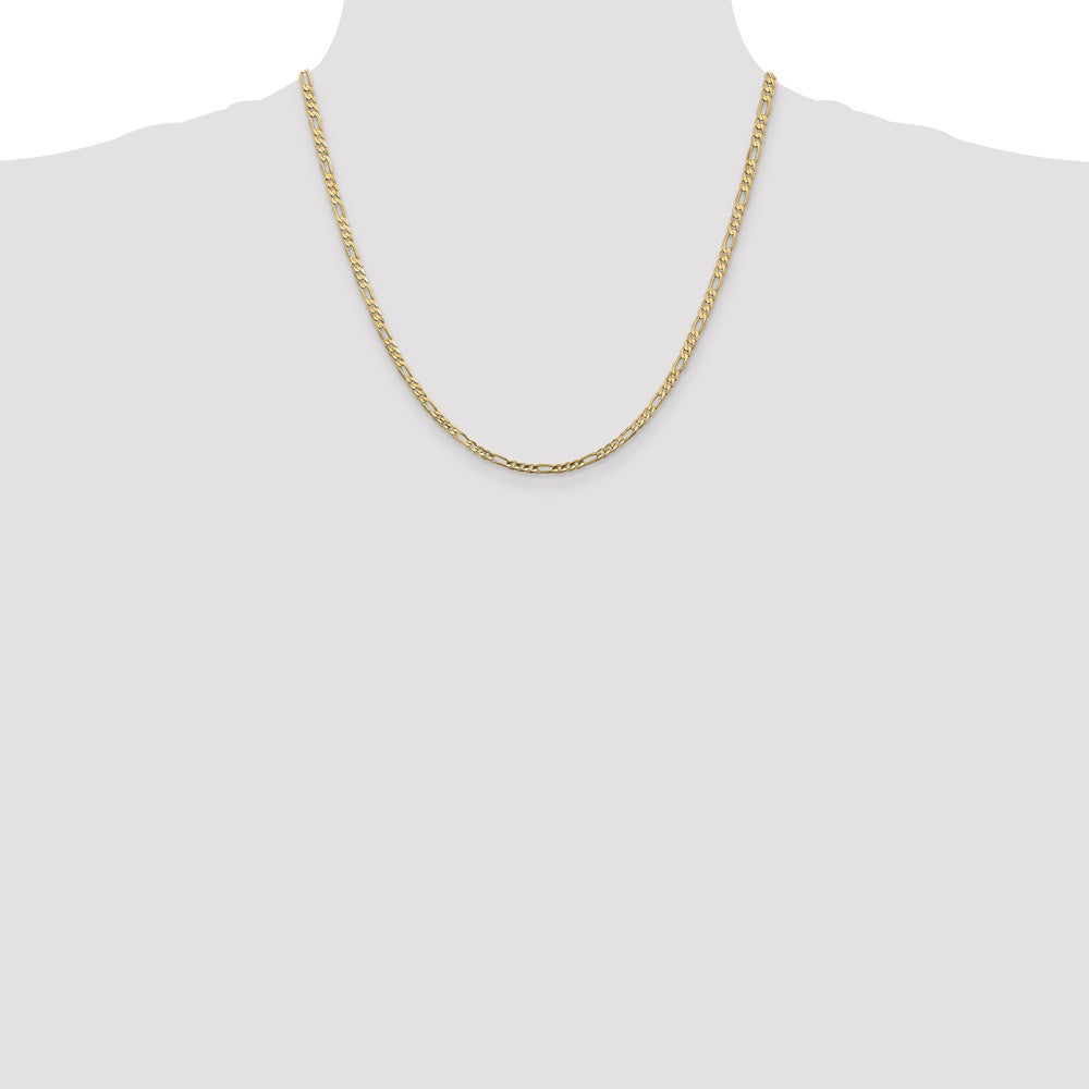 14k 3mm Concave Open Figaro Chain
