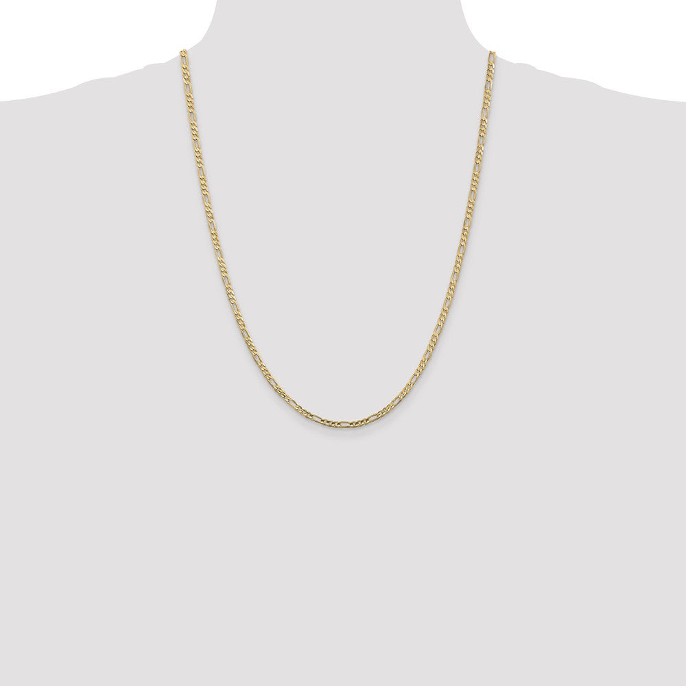 14k 3mm Concave Open Figaro Chain