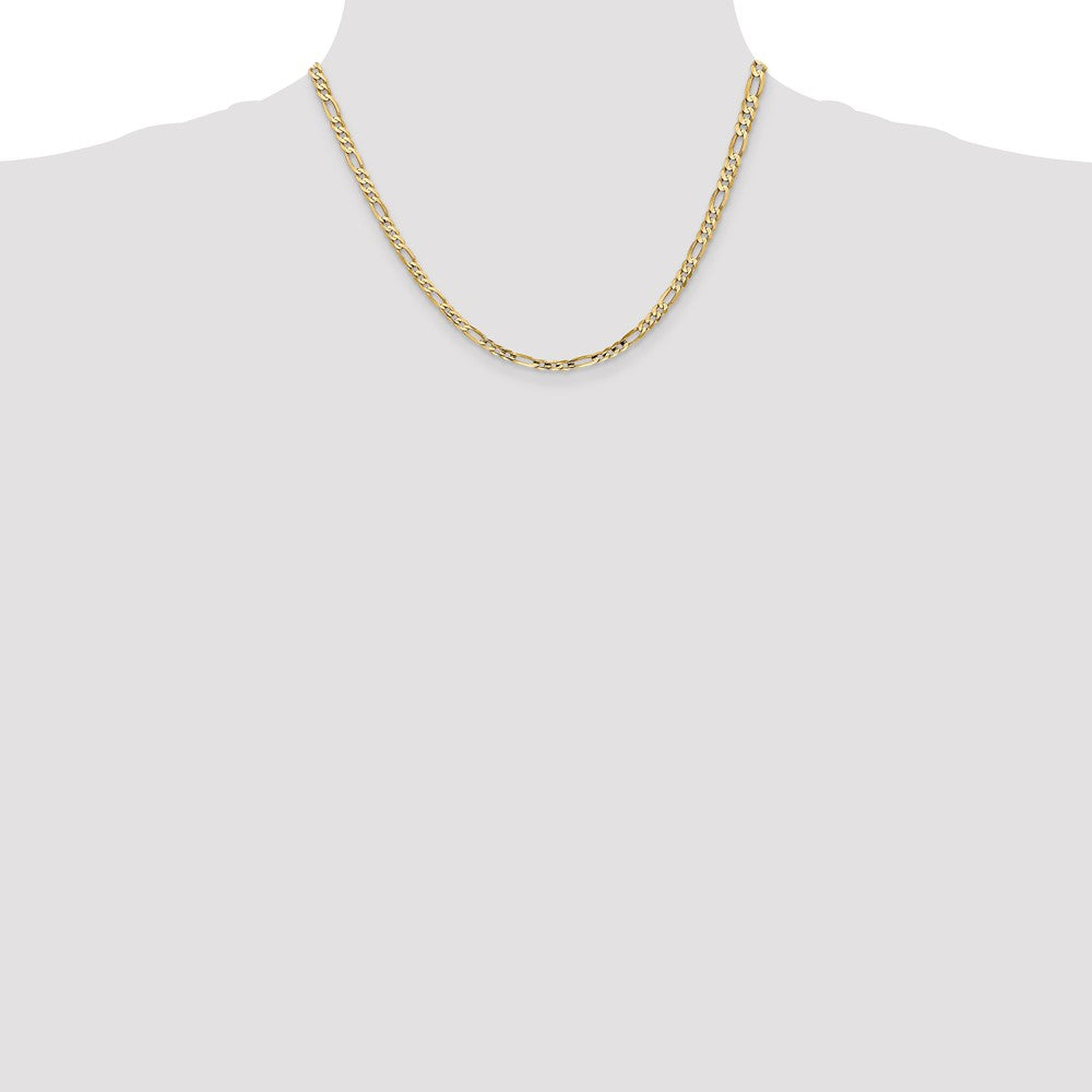 14k 4mm Concave Open Figaro Chain