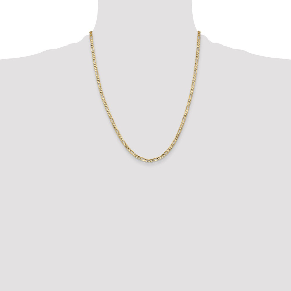 14k 4mm Concave Open Figaro Chain