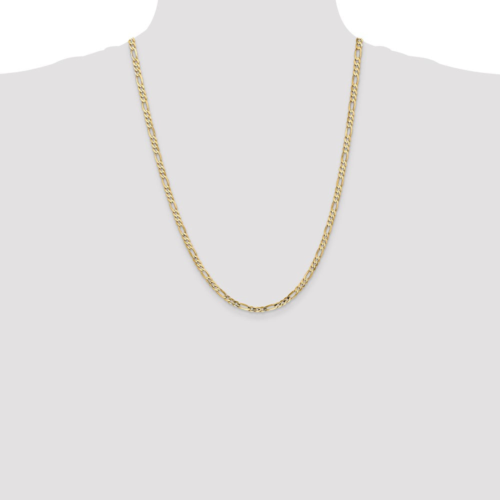 14k 4mm Concave Open Figaro Chain