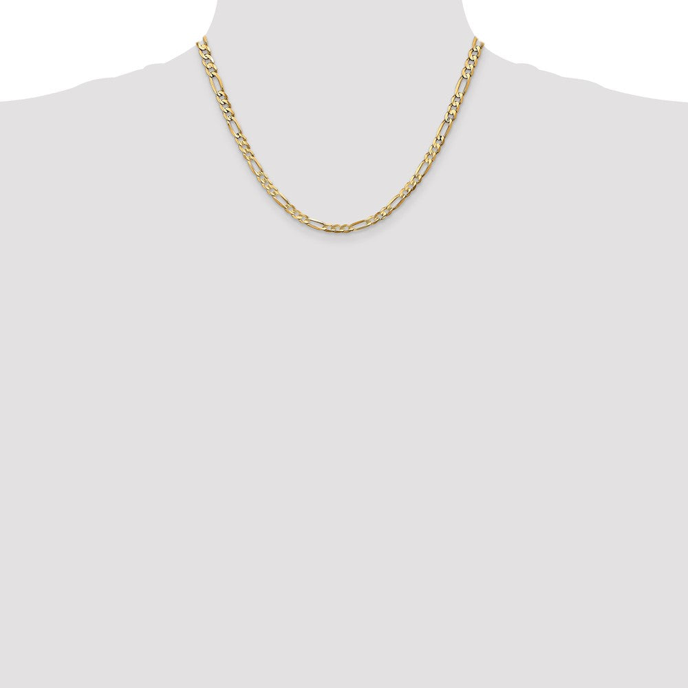 14k 4.5mm Concave Open Figaro Chain