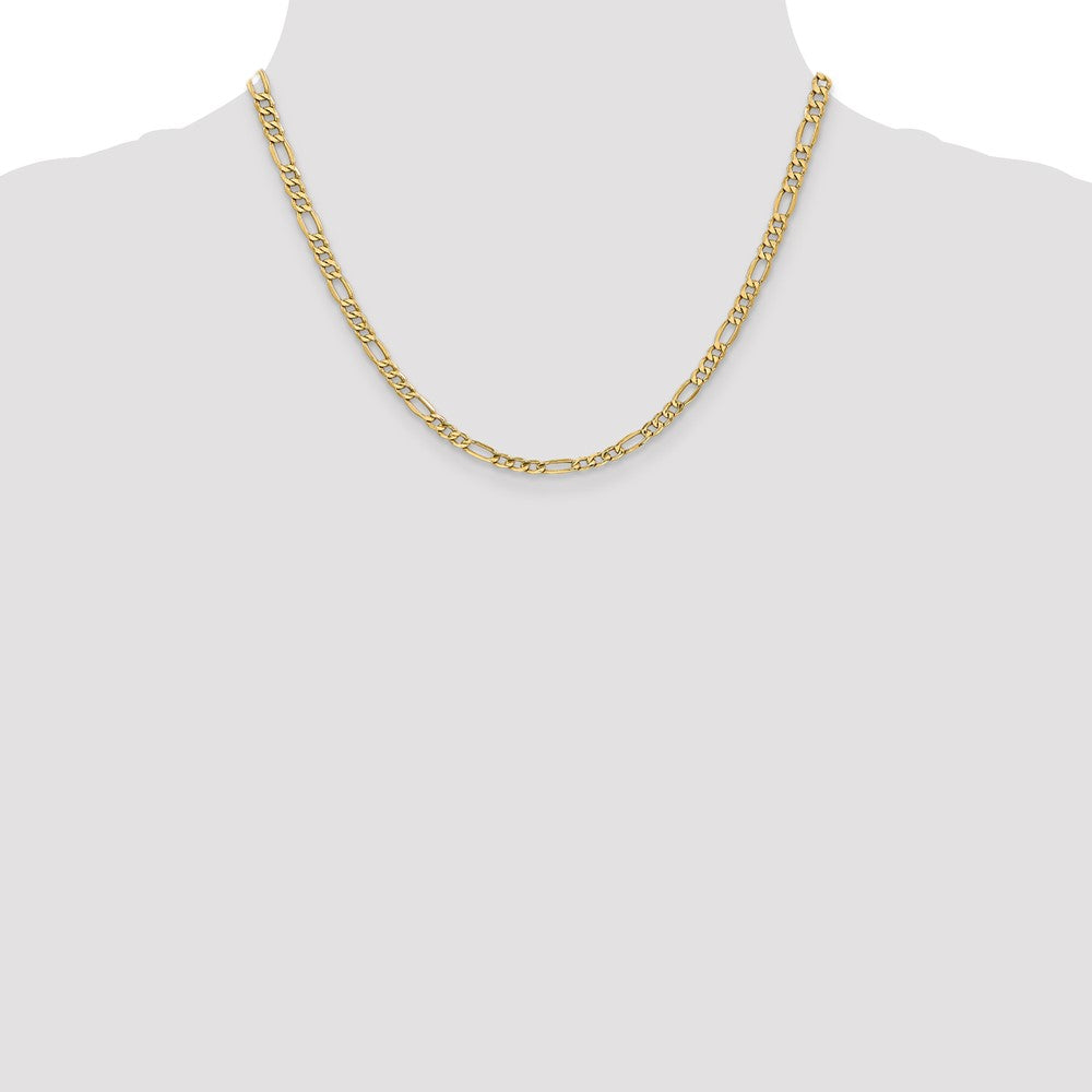 14k 4.2mm Semi-Solid Figaro Chain