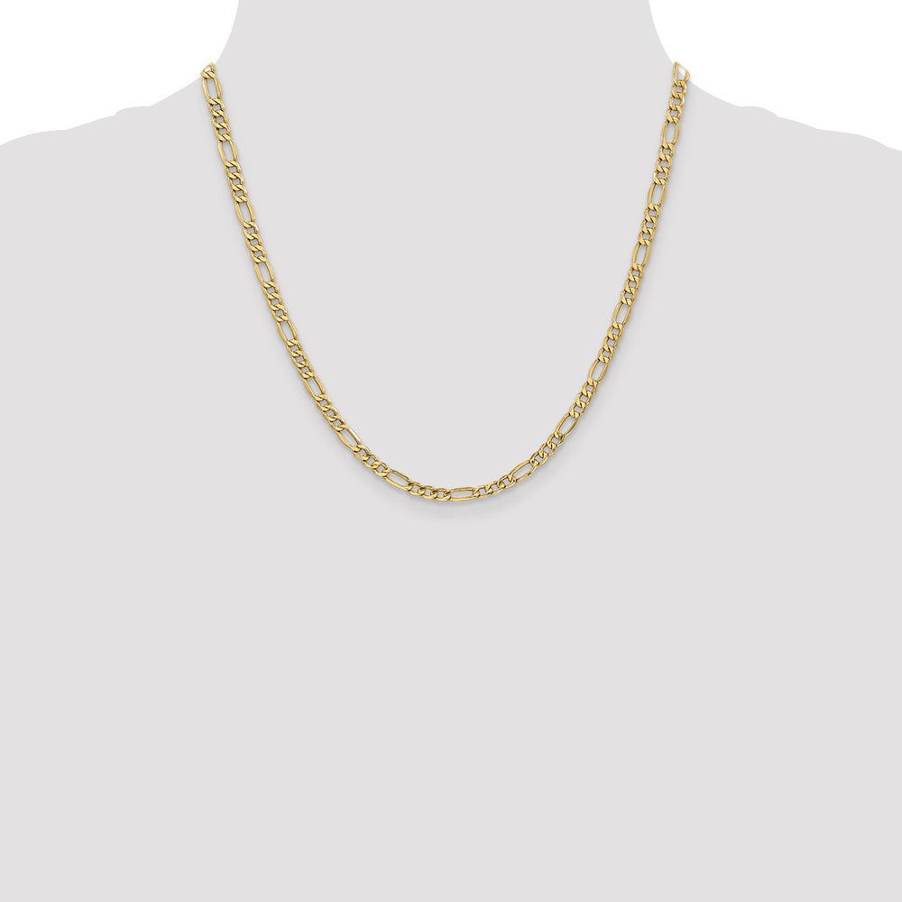 14k 4.2mm Semi-Solid Figaro Chain