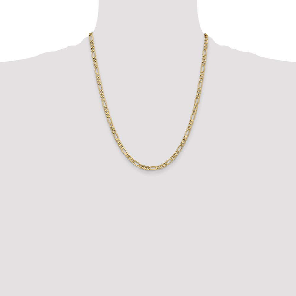 14k 4.2mm Semi-Solid Figaro Chain