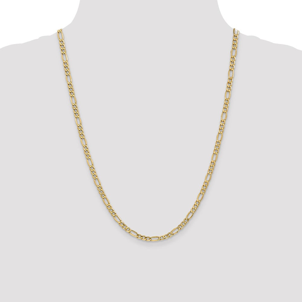 14k 4.2mm Semi-Solid Figaro Chain