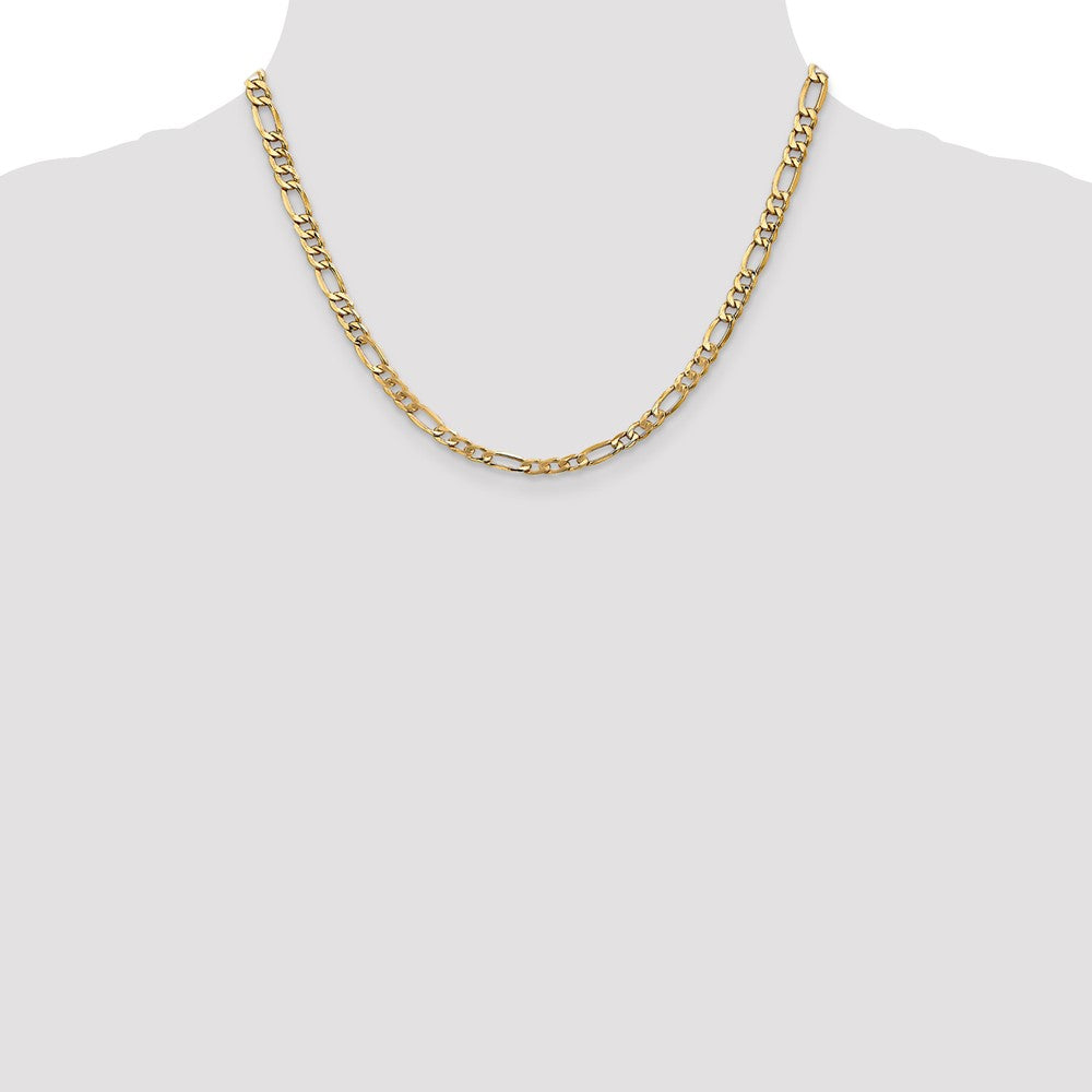 14k 5.75mm Semi-Solid Figaro Chain