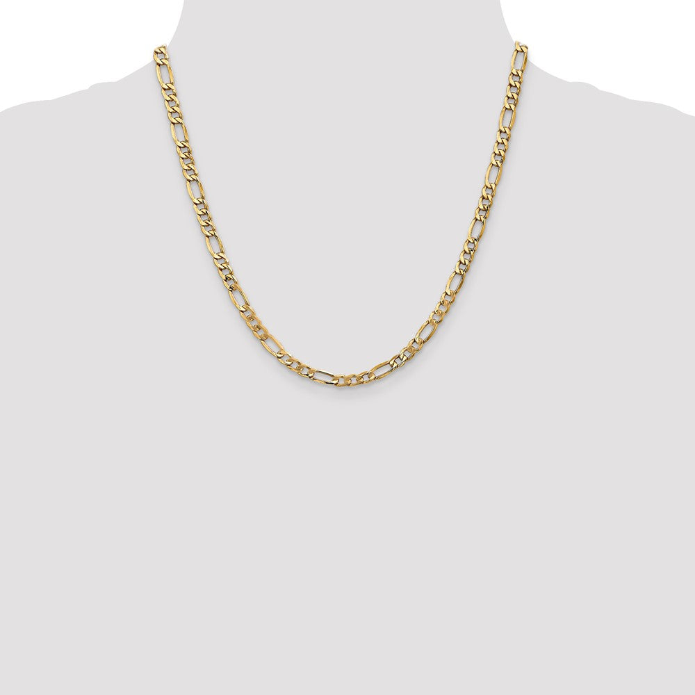 14k 5.75mm Semi-Solid Figaro Chain