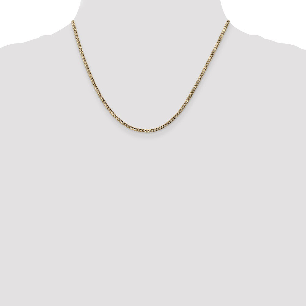 14k 2.5mm Semi-Solid Curb Chain