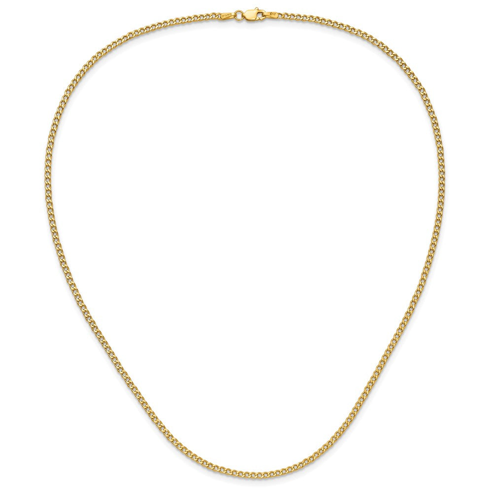 14k 2.5mm Semi-Solid Curb Chain