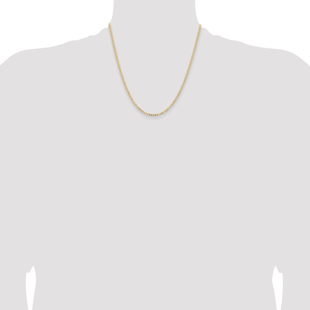 14k 2.85mm Semi-Solid Curb Chain