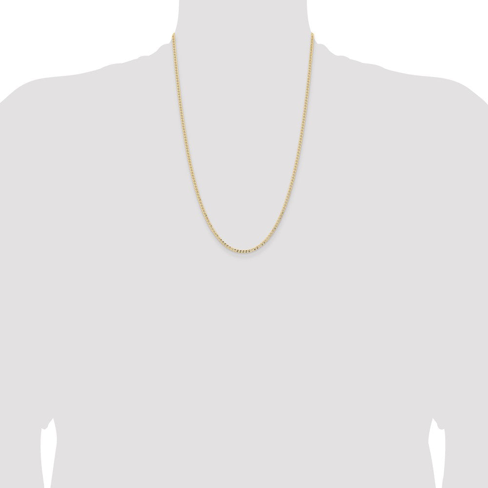14k 2.85mm Semi-Solid Curb Chain