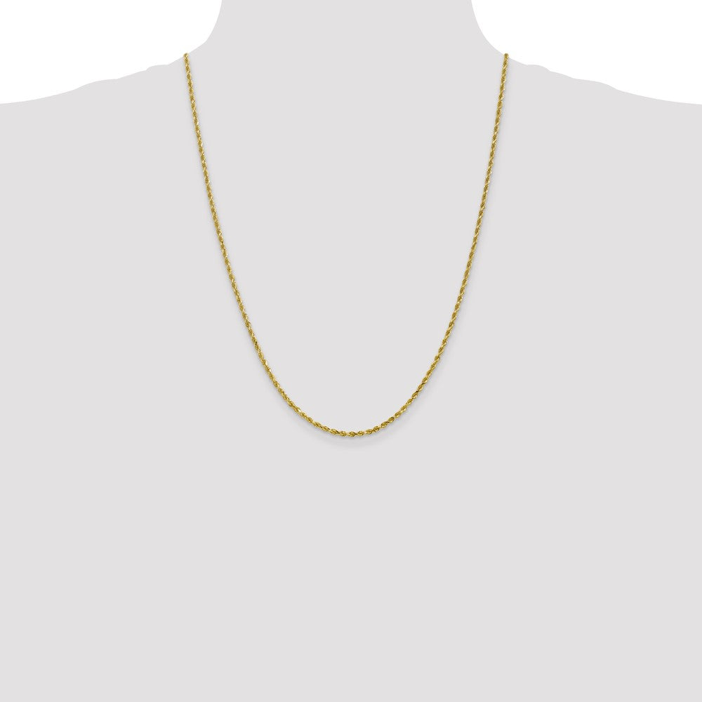 10K 2.5mm Diamond-Cut Rope Chain