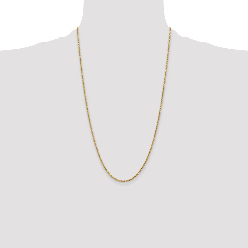 10K 2.5mm Diamond-Cut Rope Chain