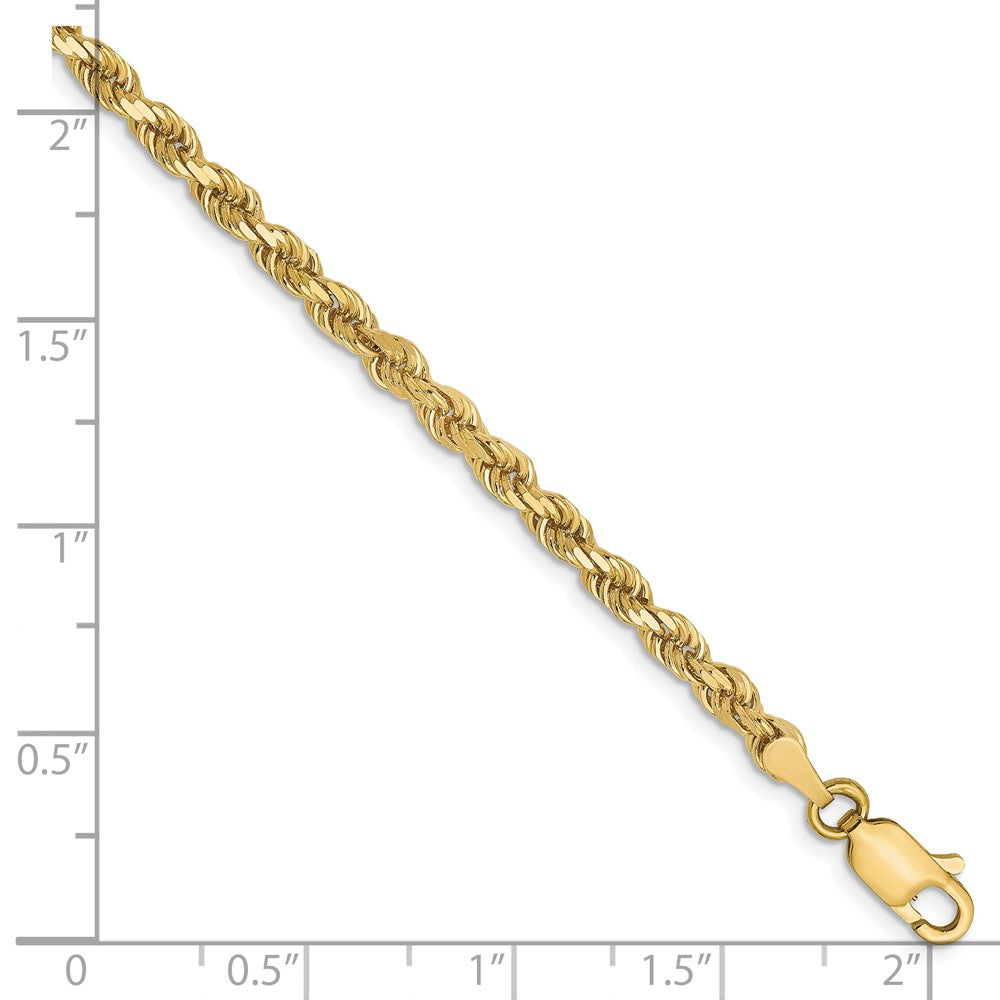 10k 3mm Diamond-Cut Rope Chain