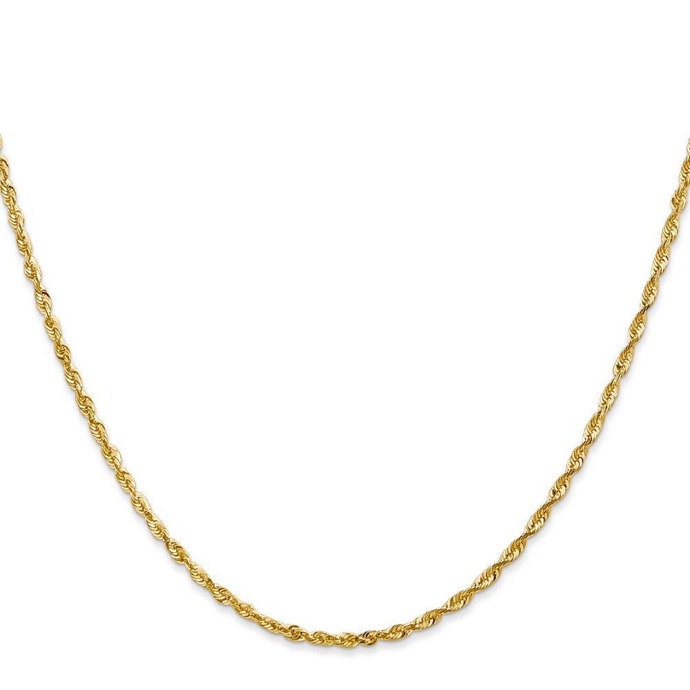 10K 2mm Diamond-Cut Lightweight Rope Chain