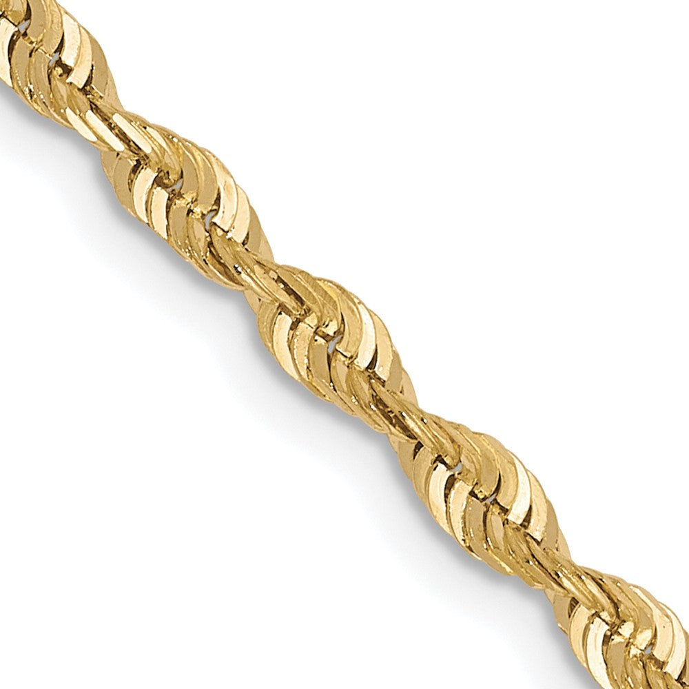 Solid;Polished;10K Yellow gold;Lobster;20in Chain;Diamond Cut