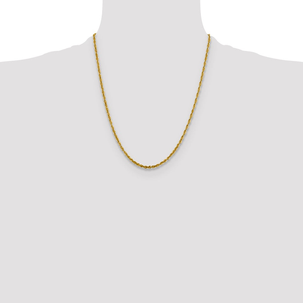 10K 3mm Diamond-Cut Lightweight Rope Chain
