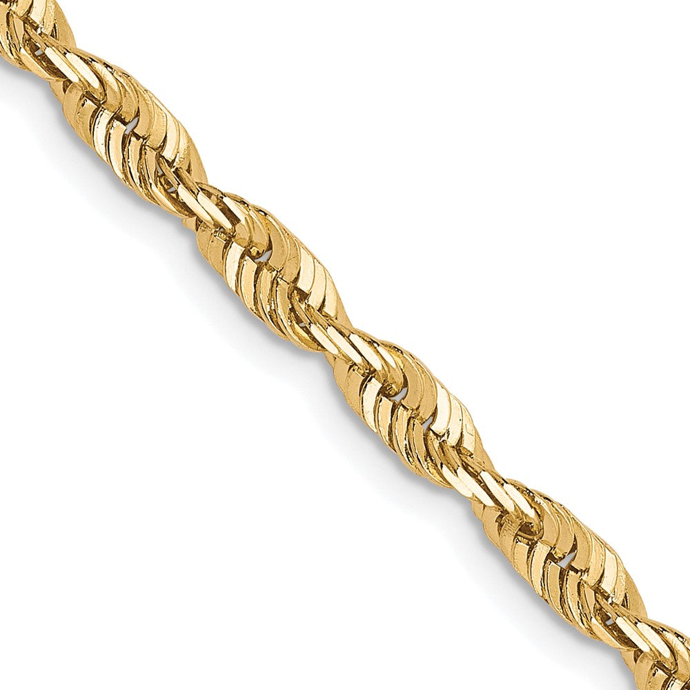 Solid;Polished;10K Yellow gold;Lobster;20in Chain;Diamond Cut