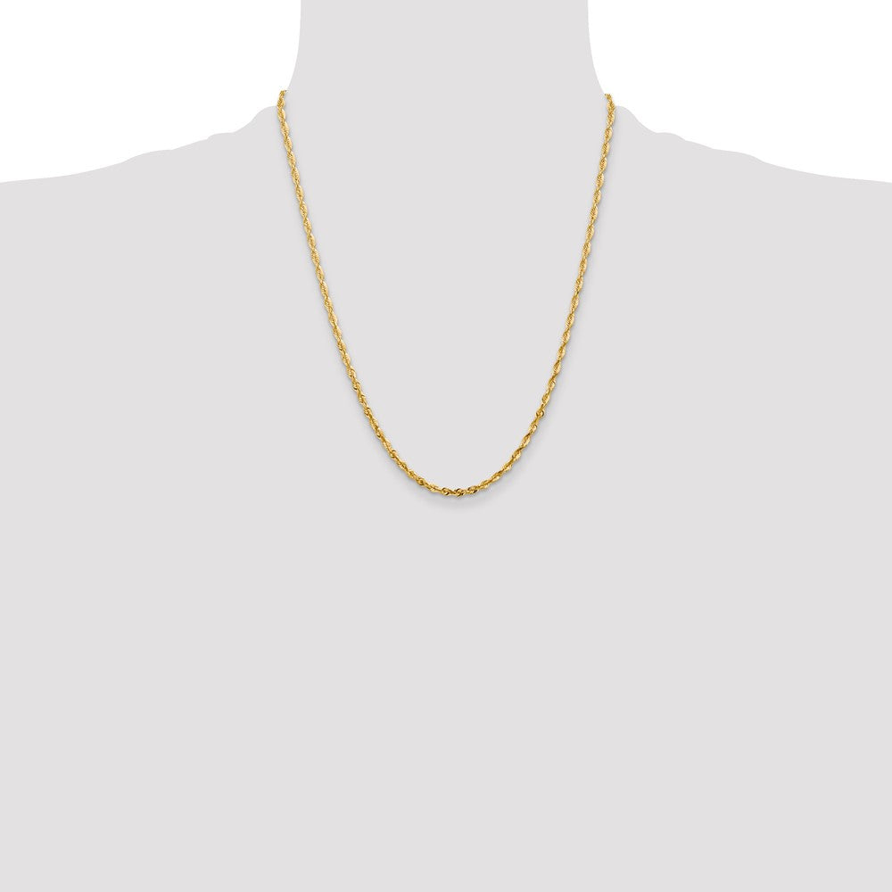 10K 3.5mm Diamond-Cut Lightweight Rope Chain
