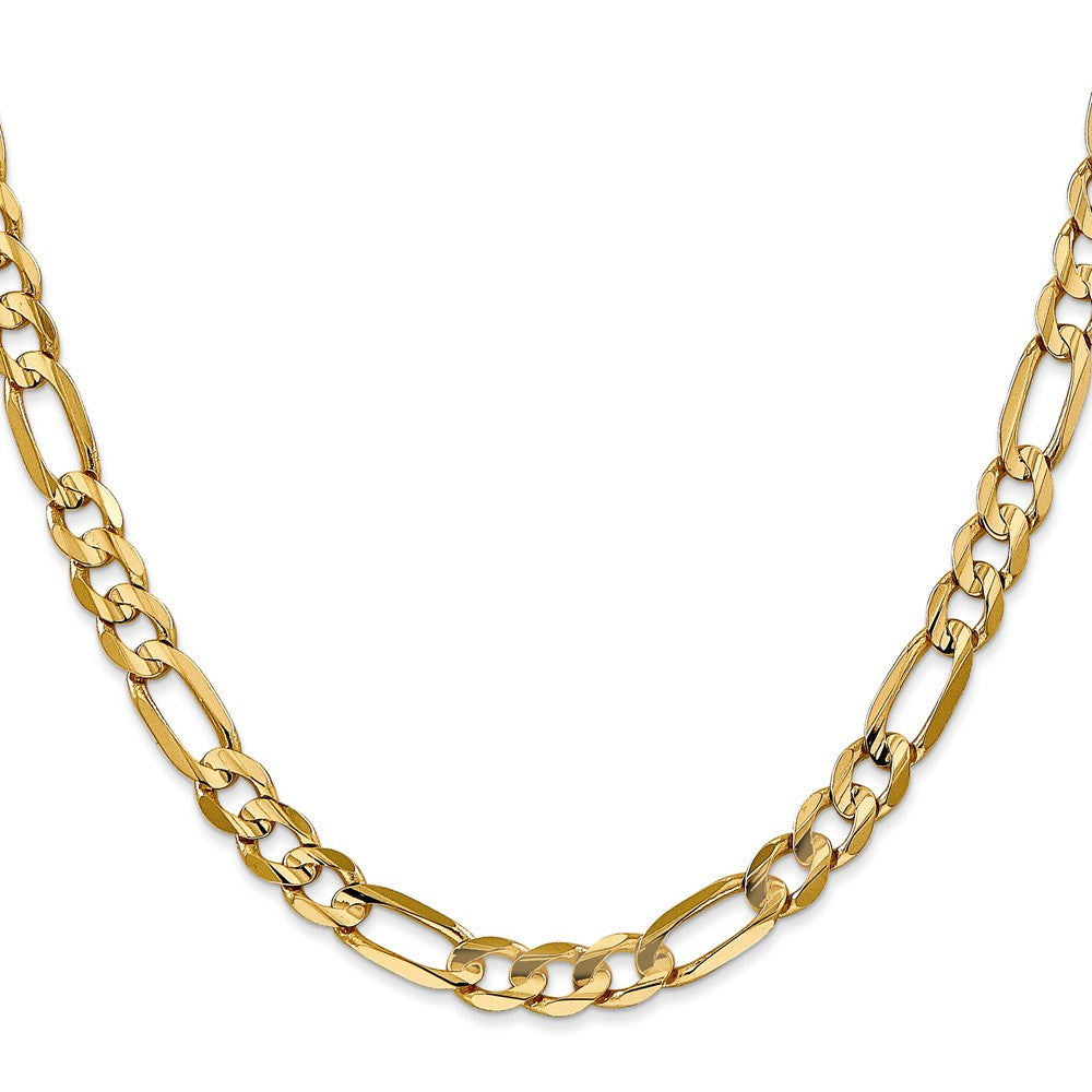 10k 6mm Concave Figaro Bracelet