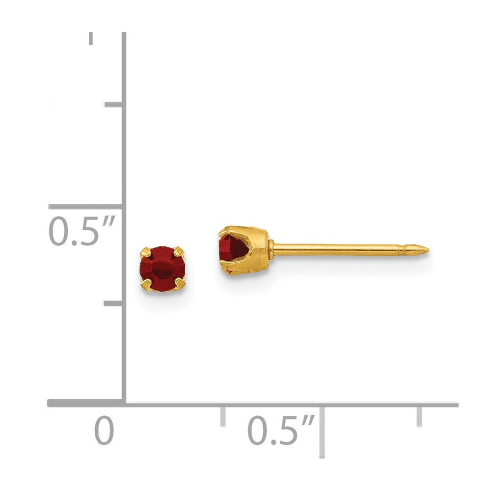 Inverness 24k Plated January Red Crystal Birthstone Earrings