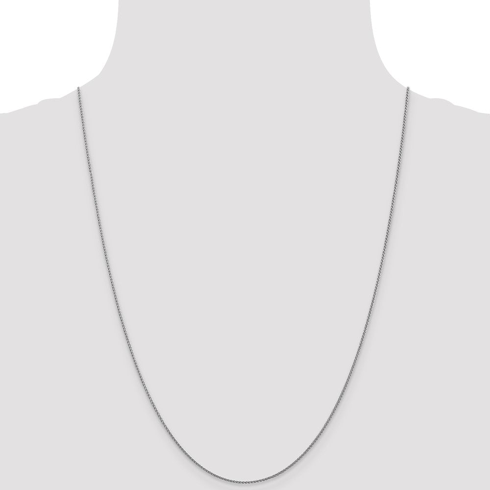 10K White Gold 1mm D/C Spiga Chain