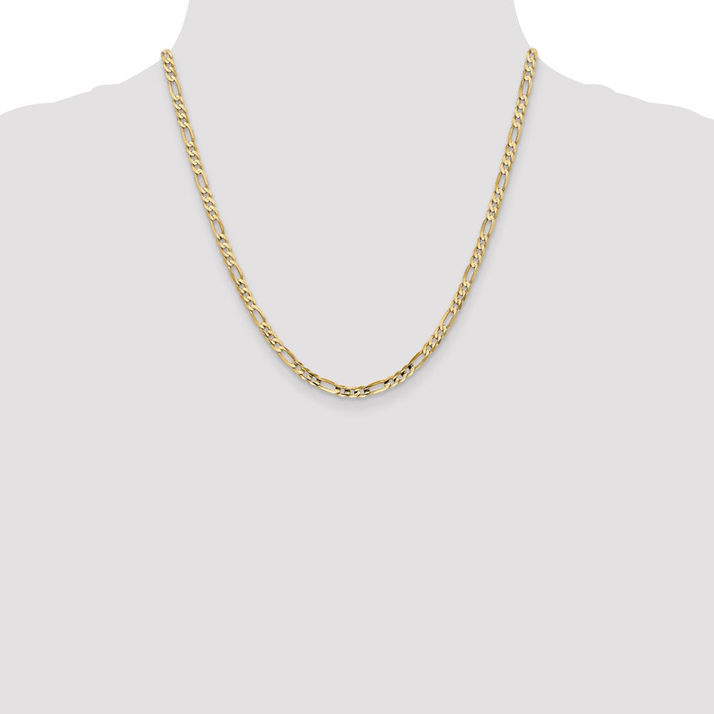 10K 4mm Concave Figaro Chain