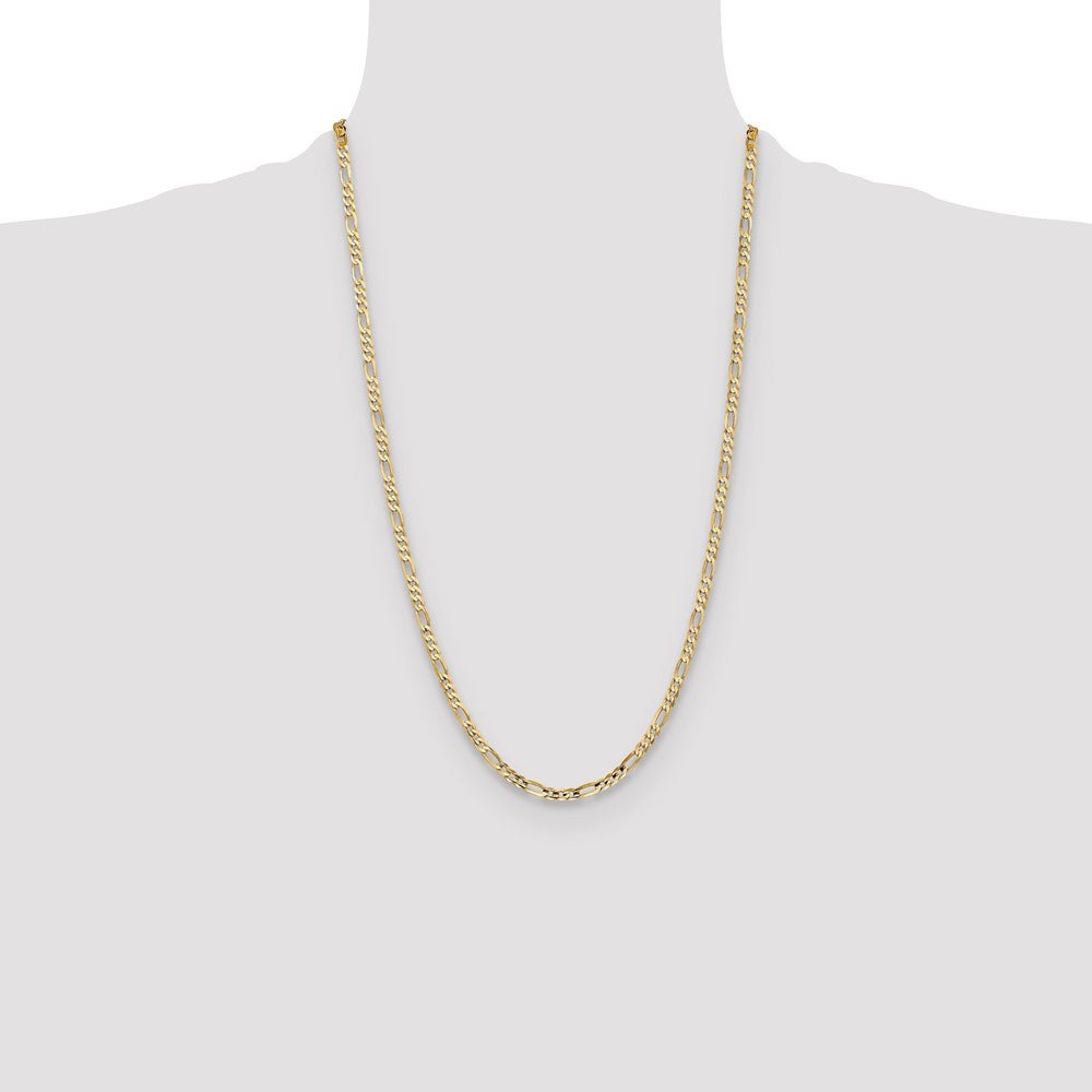10k 4mm Concave Figaro Chain