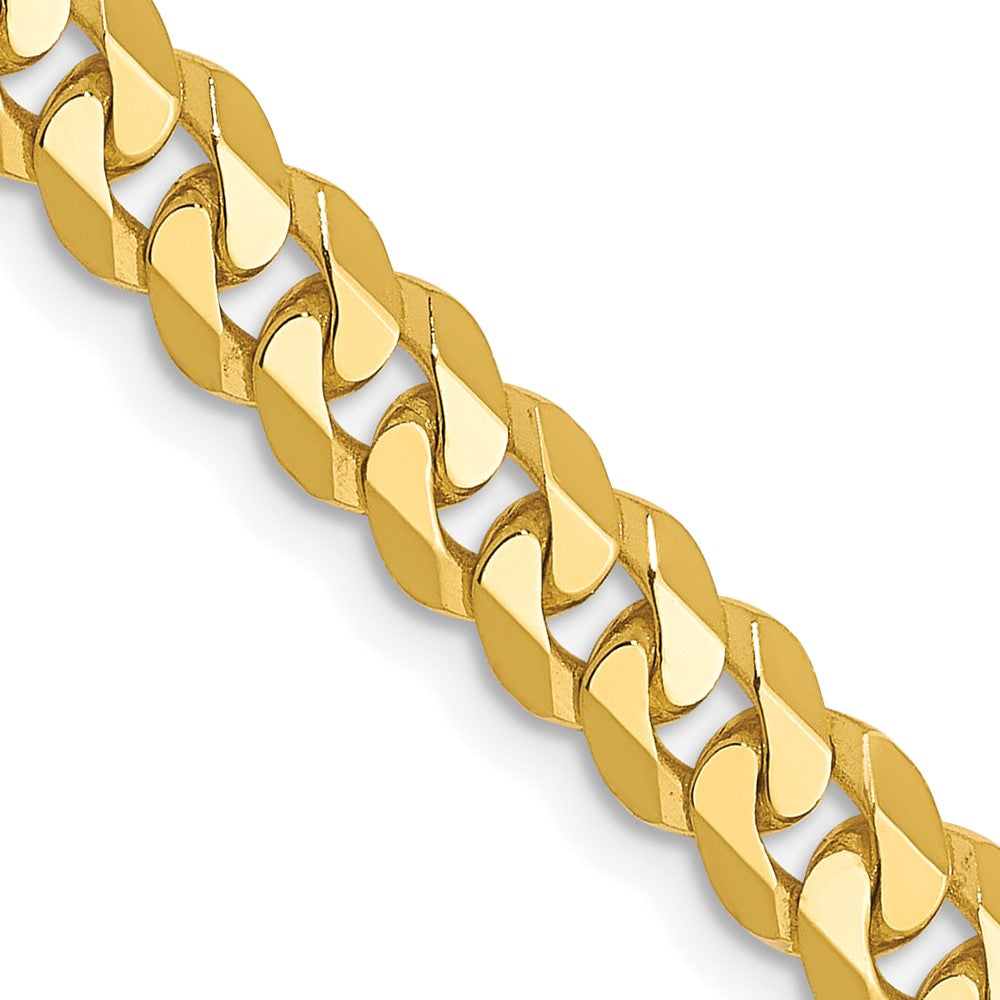 10K Yellow gold;Lobster;Flat;Beveled curb chain