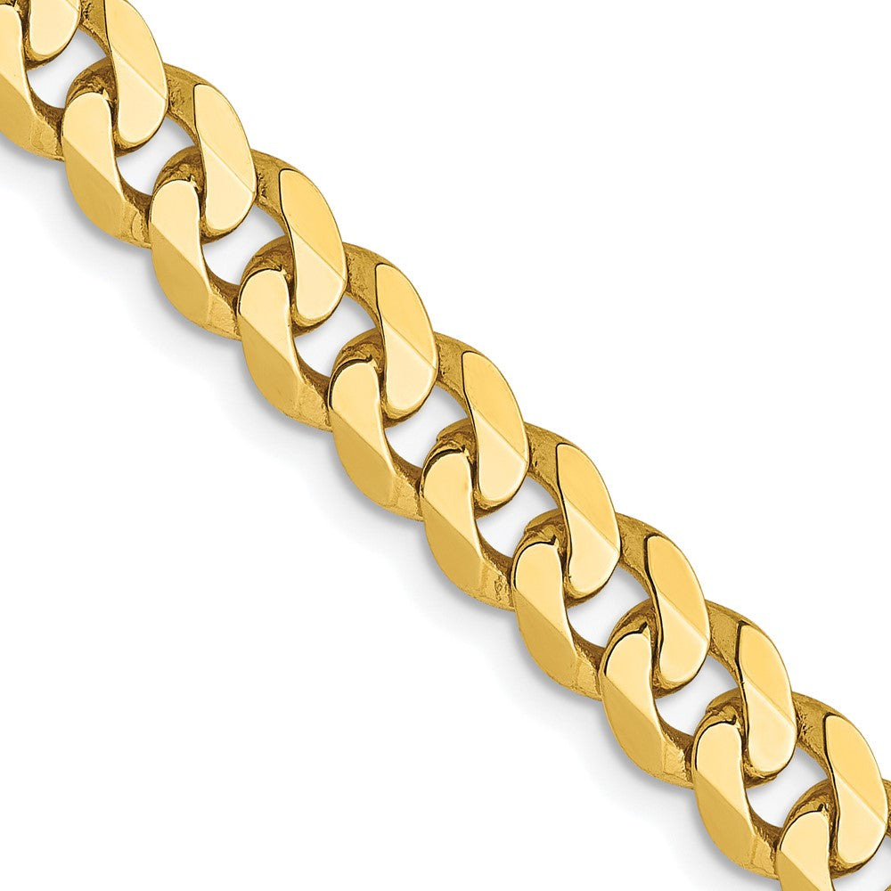 10K Yellow gold;Lobster;Flat;Beveled curb chain