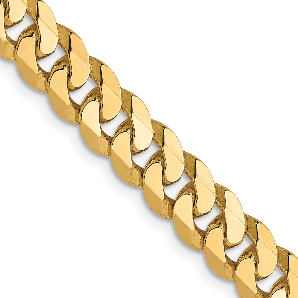10K Yellow gold;Lobster;Flat;Beveled curb chain