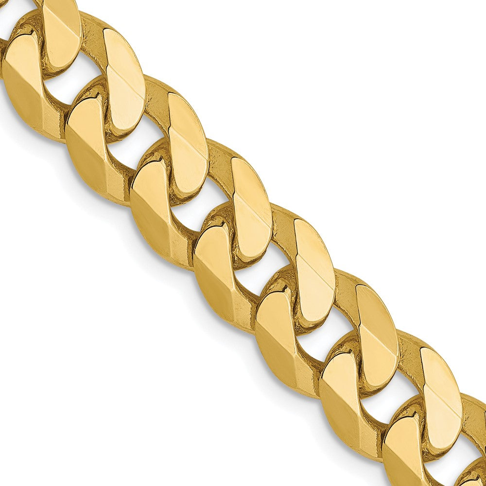 10K Yellow gold;Lobster;Flat;Beveled curb chain