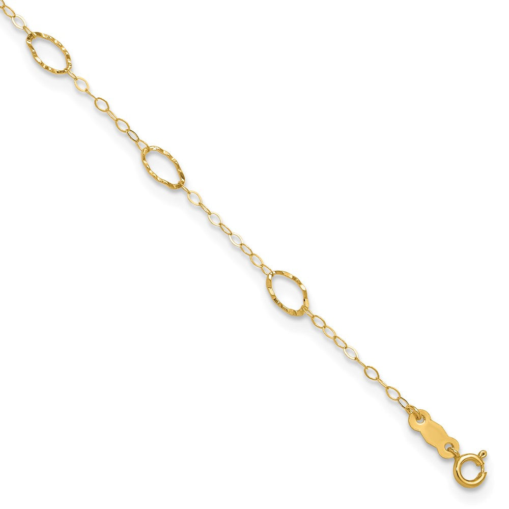 Polished;14k Yellow gold;Spring Ring;1in extender